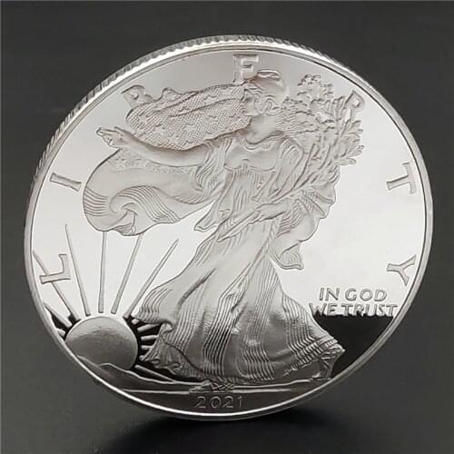 Non-Magnetic USA Commemorative Coins 1OZ 999 Fine Silver United States of Liberty Eagle In God We Trust Souvenir Gifts