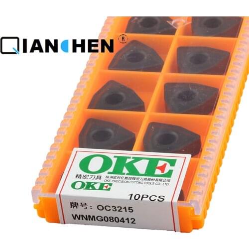 OKE 10pcs/lot High Precision High Performance High Strength CNC WNMG080412 OC3215 Industry Carbide Inserts External Turning Tool