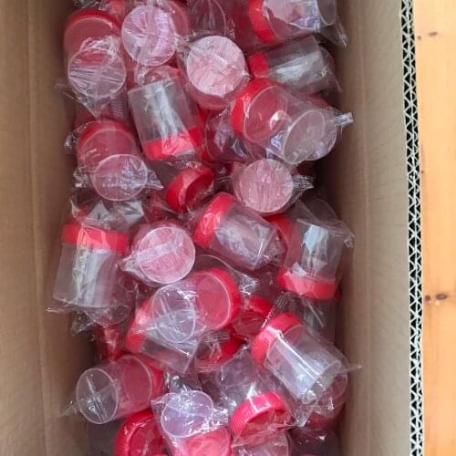 Plastic Specimen Cup Urine container 60ml EO Sterile Without Lable Laboratory Medical Use Carton Of 25pcs