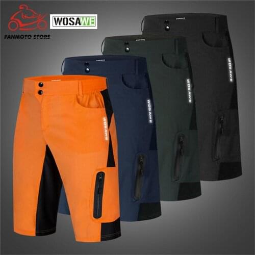 WOSAWE Summer Mens Cycling Motorbike Shorts MTB Downhill Bike Shorts Loose Fit Breathable Outdoor Sports Riding Bicycle Shorts