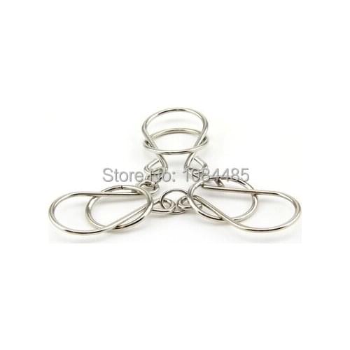 Three Rings Metal Horseshoe Wire Puzzle Brain Teaser Game for Adults Children