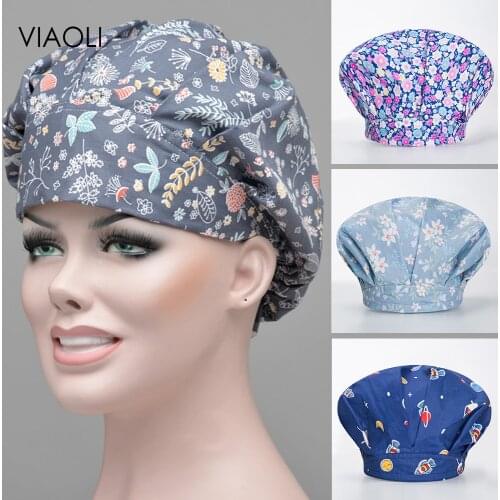 Viaoli unisex Chef Hat printing housework Cap Canteen Restaurant kitchen Food service Bakery work hat Female chef catering hats