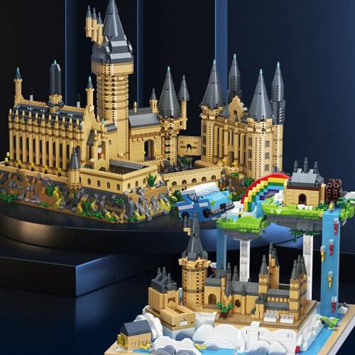Disney world park micro diamond block Disneyland 3in1 magic castle model building brick toy nanobrick collection for girls
