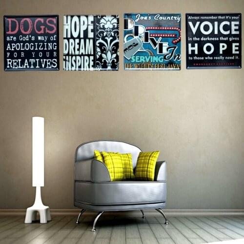 Voice Hope Tin Signs Metal Painting Wall Bar Cofe Home Art Decor Living Room Cuadros Wall sticker 30X30CM DK-5