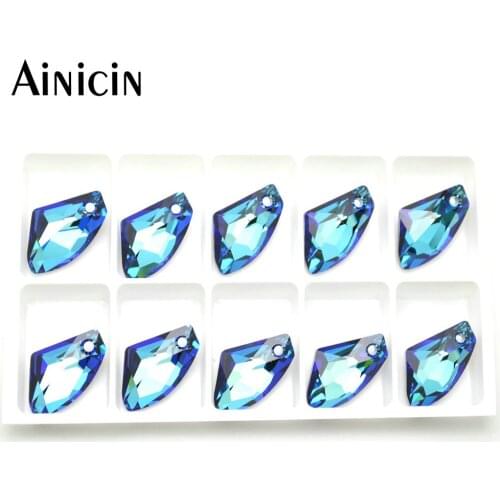 10pcs (1 Box) Super High Quality Faceted Royal Blue Crystal Pendant 2mm Hole Luxury Jewelry Making Materials