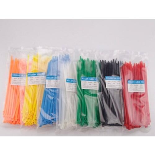 100Pcs/bag 5*200mm Self-Locking Colorful Factory Standard Self-locking Plastic Nylon Cable Ties,Wire Zip Tie