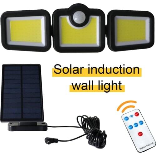 171 COB Solar LED Light Outdoor 3 Head Motion Sensor 270 Wide Angle Illumination Waterproof Lights Wall lamp for Garden Garage