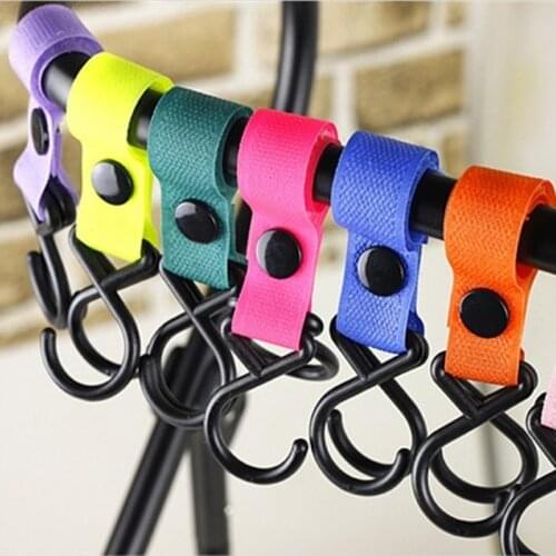 4Pcs Baby stroller hook clips Strap hanger Pushchair Hanging 2 Hooks Multi Purpose Wheelchair Car Seat Swiveling Hooks