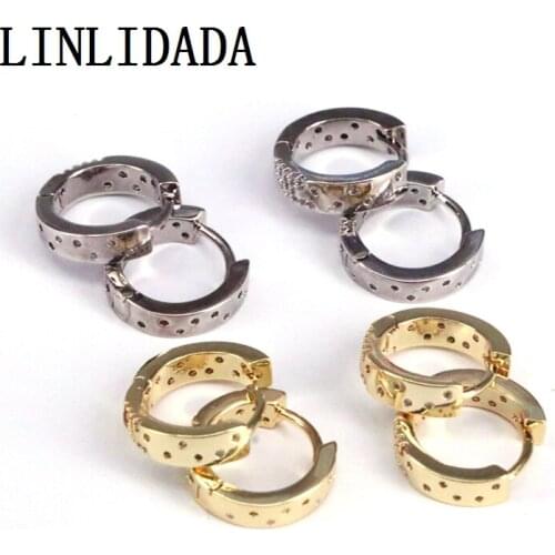 5Pairs New Zircon CZ Circle Hoop Earrings for Women Gold color Round Earrings Fashion Jewelry
