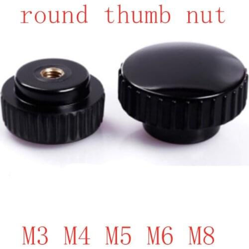 5pcs M5 M6 M8 Round Knurled Plum Bakelite Hand Tighten Nuts / Butterfly Plastic Head Hand Knob Thumb Nut
