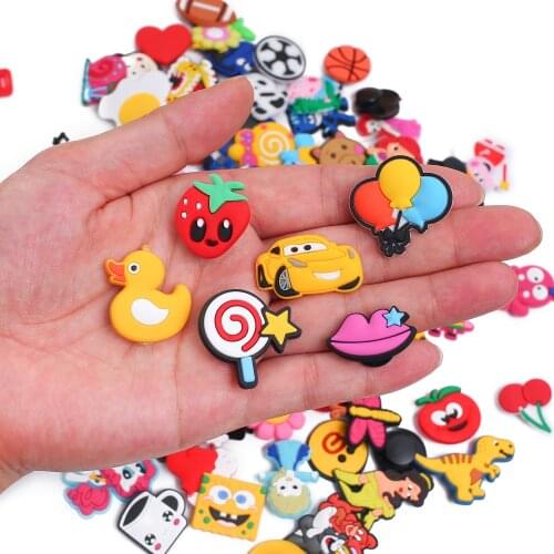 50PCS Hot Cartoon PVC Shoe Charms Accessories Animals Medical Crystal Flower JIBZ fit Croc Bracelets Kids Gift