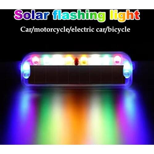 Wireless General Car RGB Solar Multi-Function Light Warning Light Flashing Signal Light Decorative Light Accessories