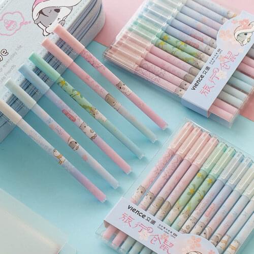12pcs Twelve Constellations Gel Pen Cute Planet 0.5mm Black Creative Student Exams Writing Signature Stationery Supplies GDeals