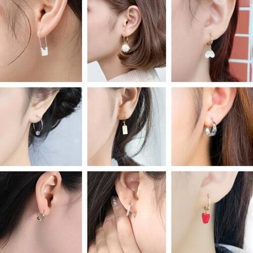 PONYKISS Classic 925 Sterling Silver Minimlist Zircon Huggie Hoop Earrings for women Party Fine Jewelry wholesale Accessory