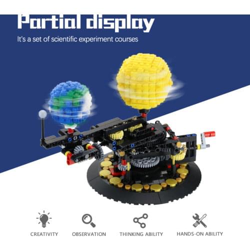 MOC Earth Moon And Sun Orrery High-TechBricks Building Blocks Compatible MOC-4477 Gifts Fit Diy Toy Christmas Gift
