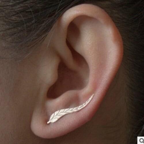 Korean Vintage Earrings Fashion Jewelry Exquisite Plated Leaf Earrings Modern Beautiful Leaves Stud Earrings For Women