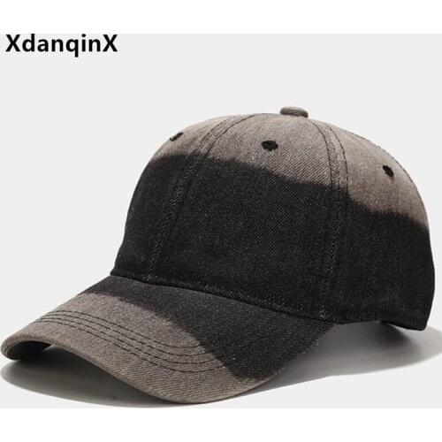 XdanqinX New Washed Denim Baseball Cap Men Women Personality Fashion Hip Hop Couple Hats Snapback Cap Adjustable Size Sports Cap