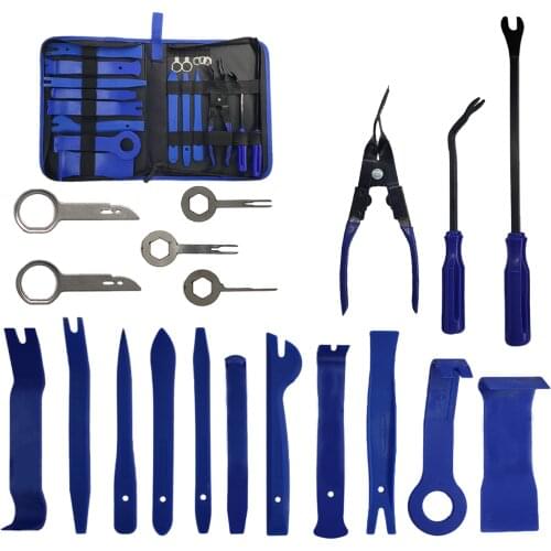19pcs Car Disassembly Tool Set Hand Tool Removal Tool Kit Auto Audio Disassembly Tool Kit Clip Pliers Fastener Remover Tool Set
