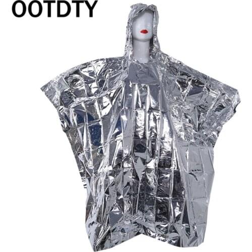 New Design Multi-functional Foil Poncho Raincoat Waterproof Outdoor Survive Rescue Blanket
