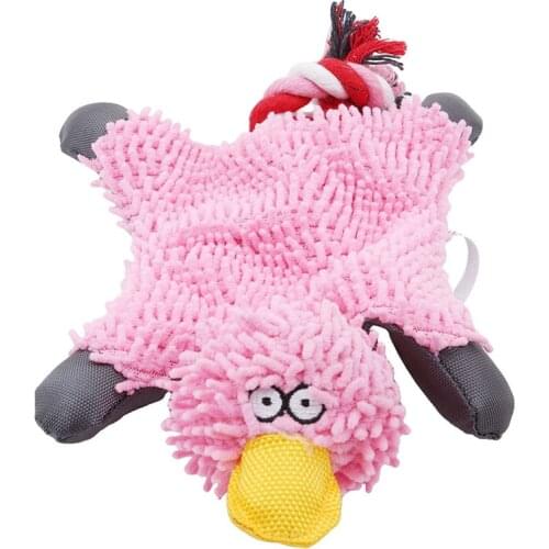 Pet Training Toys Stripe Lying Duck Squeaky Plush Dolls Playing Bite Pet Puppy Toys Kids Pet Products Jouet Chien Dog Stuff