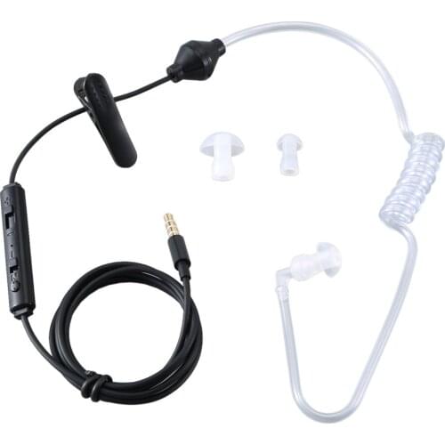 Single Stereo Secret Service Air Tube 3.5mm Anti Radiation Mobile Phone Headsets Headphone Earphone With Air Pipe
