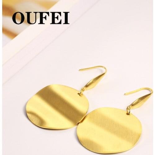 OUFEI Wholesale Earrings Stainless Steel Womens Fashion Jewelry Earrings Girls 2019 Trend Pendant Retro Female Modern Party