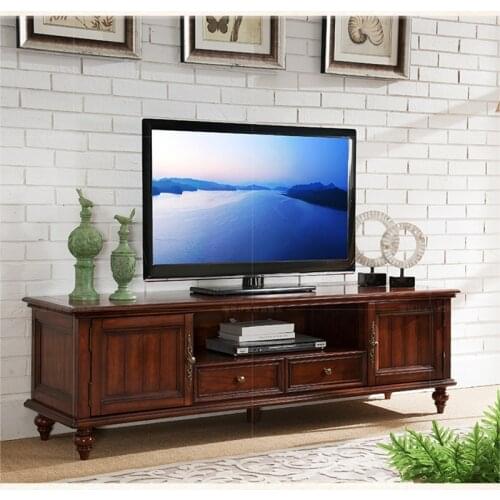 American Country Solid Wood TV Cabinet Living Room Floor Cabinet European Simple Retro TV Cabinet Luxury Bedroom Furniture Sets