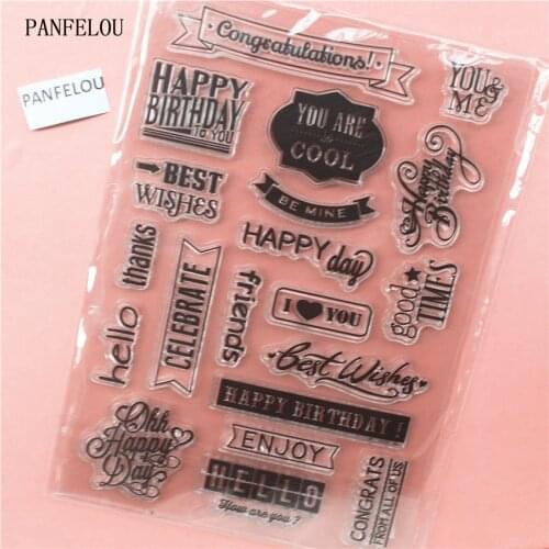 PANFELOU Letters lace Transparent Clear Silicone Stamp/Seal for DIY scrapbooking/photo album Decorative clear stamp sheets