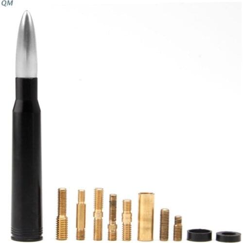 Universal Aluminium Car SUV Bullet Antenna Anti Theft Copper Coil Bullet Short Antenna Kit 13MF