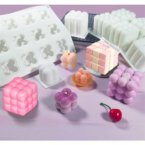 Magic Cube Silicone Mold For Cake Pastry Baking 3D Chocolate Candy Fondant Bakeware Round Shape Dessert Mould DIY