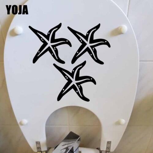 YOJA 23.7X22.6CM WC Toilet Decal Starfish Star Water Ocean Fish Fun Wall Sticker Home Decor T5-0305