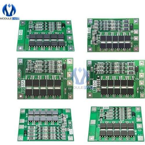 3S/4S Bms Balance 20A 30A 40A 60A 12V/24V Li-ion Lithium Battery Charger Protection Board 18650 BMS Equalizer Enhance/Balance