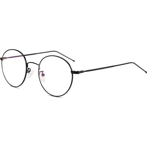 Women Metal Round Big Clear Glasses Frames Optical Eyewear