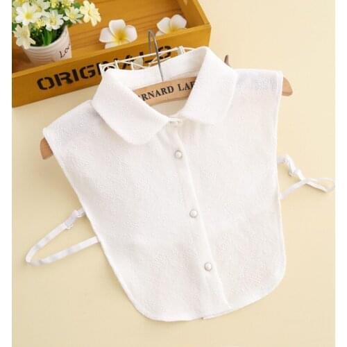 Women Chiffon White Solid Color Fake Collar for Women False Collar Blouse Tops Removable Half Shirt Ladies Detachable Collar