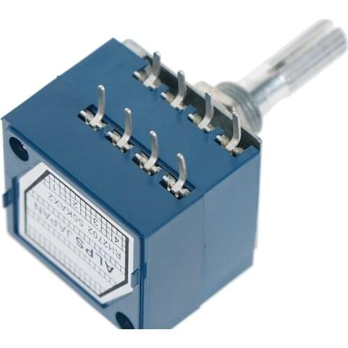 1pc 50K ALPS RH2702 VOLUME Potentiometer Dual 50KAX2 Slotted Japan Rotary Switch 8Ppin