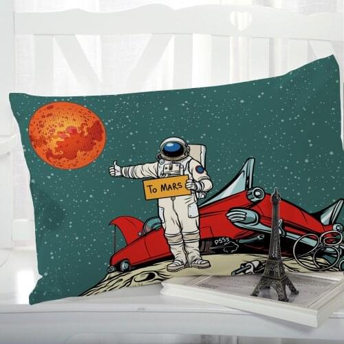 1pc Cartoon Childrens Pillow cover Pillow case Bedding Pillowcase Pillowcovers decorative 50x70 3D for kids baby Space green