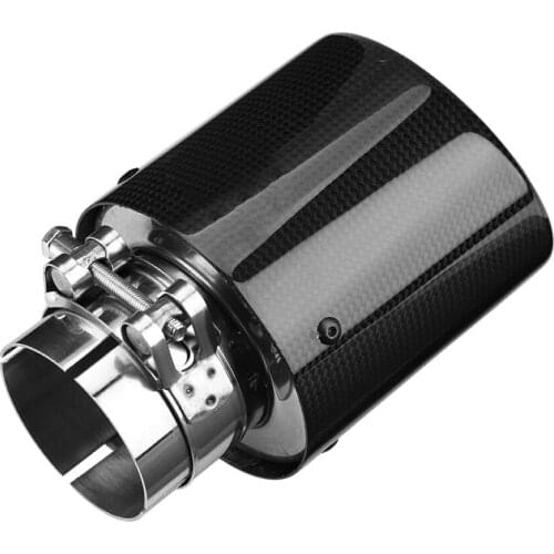 1XUniversal Car Styling Exhaust Tip End Pipe Carbon Fiber Muffler Tail Pipe Car-styling For cars with 60mm diameter exhaust pipe