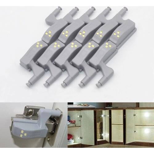 10pcs/Lot Modern Emergency LED Lamp Home wardrobe Cabinet Cupboard Shoebox Universal Hinge Light Hydraulic Furniture Bulbing