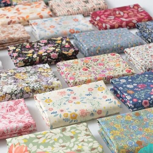 140x50cm Spring Summer Cotton Pastoral Floral Poplin Sewing Fabric Making Womens Wear Dress Children Clothing Home Clothes