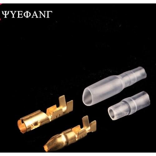 20 Sets Gold-plated 4mm Car Motorcycle Electrical Connector Wire Male Female Socket Classic Terminal With Insulation Cover