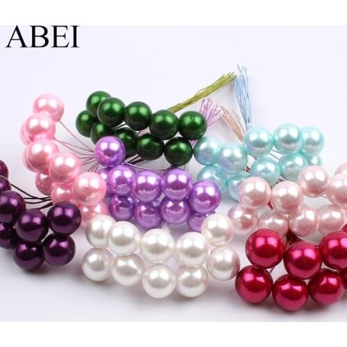 30pcs 2cm Artificial Flower Stamens Bouquet Foam Pearl Berries for Wedding Party Christmas Decoration DIY Ornaments