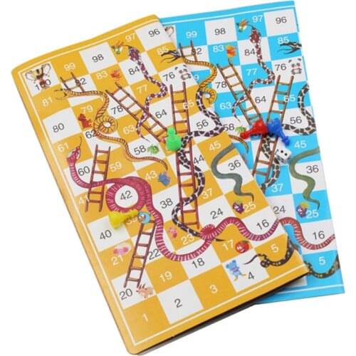 5 set Board Game Snake Ladder Flight Chess Parent-child Interactive Family Party Games Snakes Ladders Toy Gifts