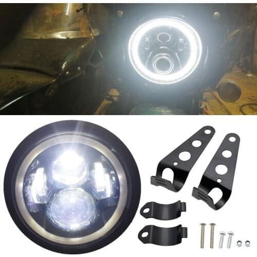7.5 inch LED Motorcycle Headlight Universal 7.5 Round LED Light Head lamp for Cafe Racer Bobber Honda For Victory, Kawasaki