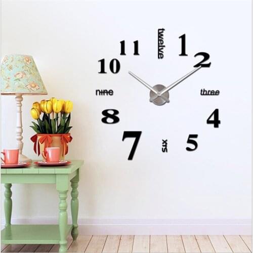 Acrylic Creative Wall Clock Wall Stickers Silent Modern Design Clocks Needle 3d Diy Stickers Living Room Decoration Wall Watch