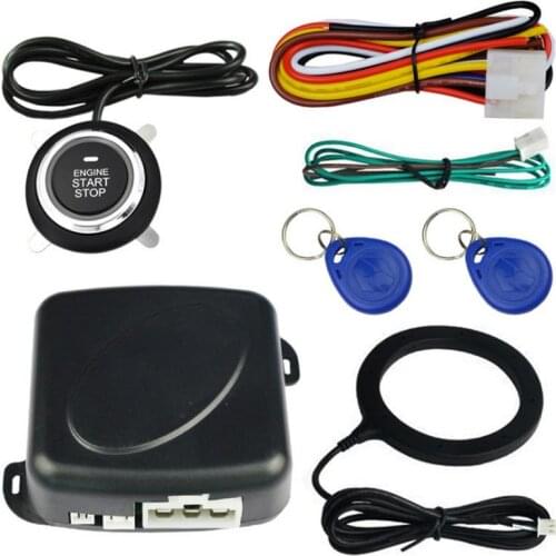 12VAuto Car Alarm Car Engine Push Start Button RFID Lock Ignition Starter Keyless Entry Start Stop Immobilizer Anti-theft System