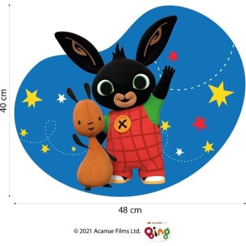 B _ CP0018-1 Sula Flop Pando fabric effect Bing Cartoon wall stickers kids bedroom decoration child-48x40 cm