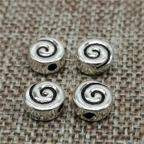 925 Sterling Silver Swirl Beads 7mm Spiral Bracelet Spacers