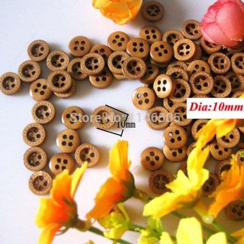 100 /200pcs/lot 10mml Wooden buttons Sewing Button Craft Scrapbooking sewing accessories acessorios para artesanato