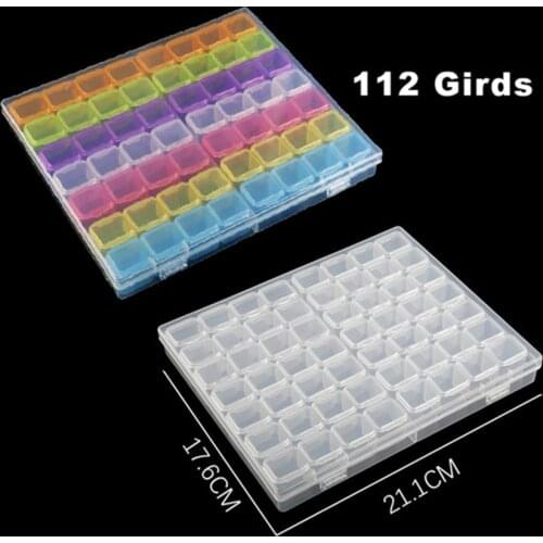 8/28/56 Slots Diamond Embroidery Box Diamond Painting Accessory Case Clear Plastic Beads Display Storage Boxes Cross Stitch Tool