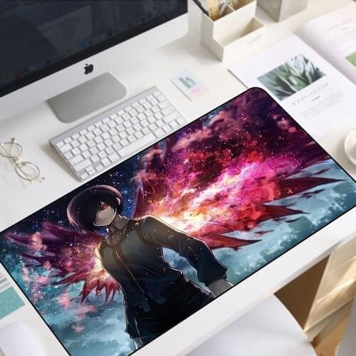 Mouse Pad Anime Boy Rgb Yellow Blue Office Gaming Accessories Desk Mat Rubber Notebook Game Player Carpet Led Glowing Mousepad
